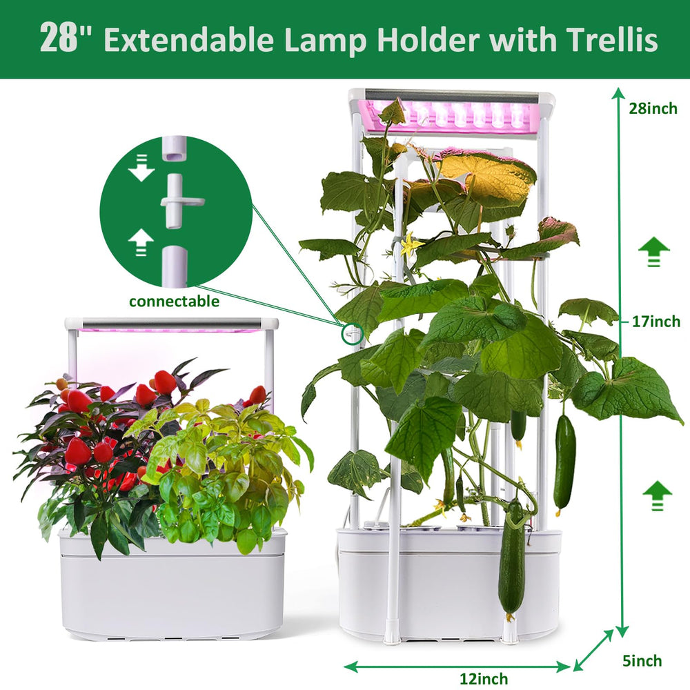 E SUPEREGROW double-layer planters showing ample space and reliable watering