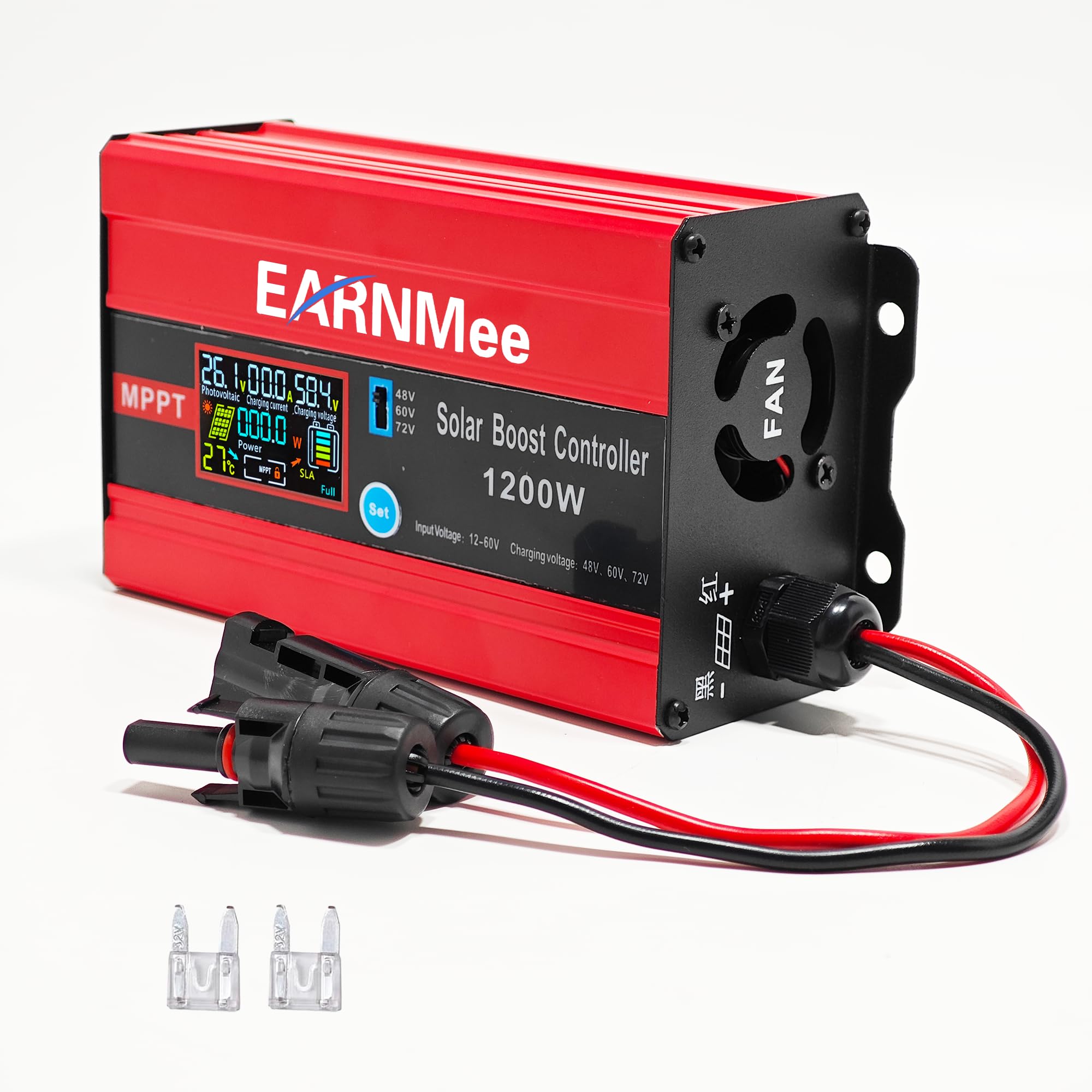 EARNMee powering battery bank from solar panels in a practical setup