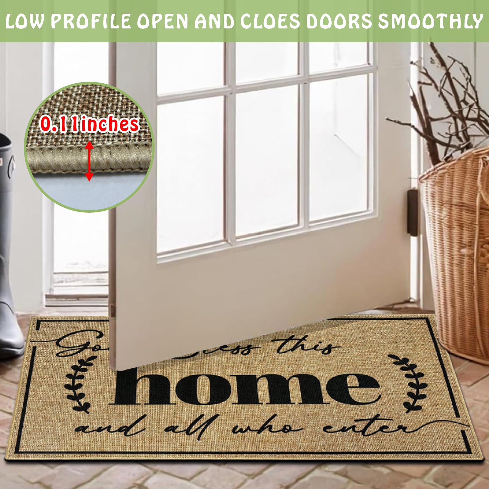 Easma mat beside shoe showing scale and perfect fit for doorways