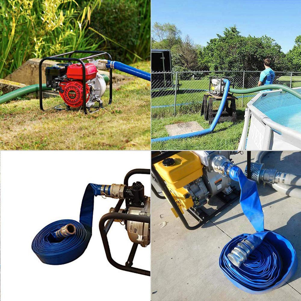 Eastrans hose connected to pool pump during backwash, reliable discharge performance benefit