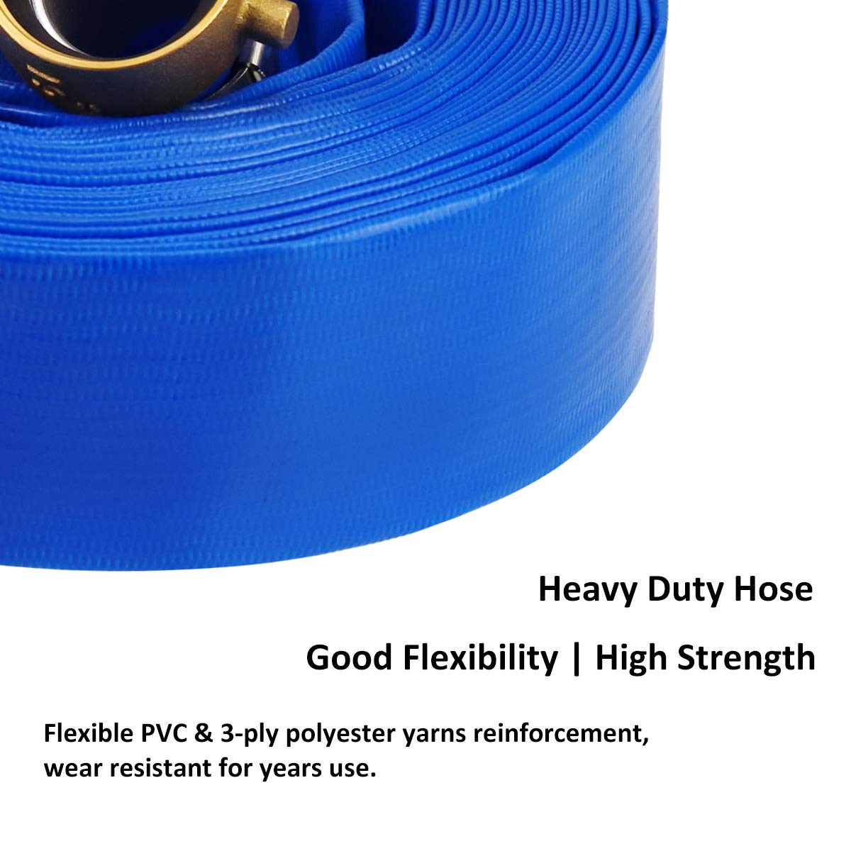 EASTRANS hose rolled flat for storage, space-saving portability benefit