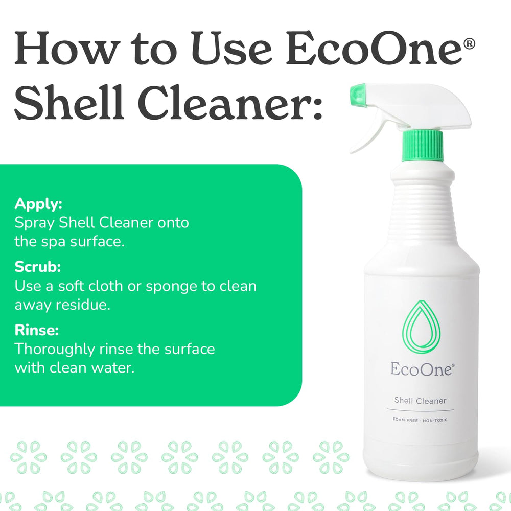 ecoone cleaner sprayed on acrylic shell showing gentle cleaning action and finish preservation