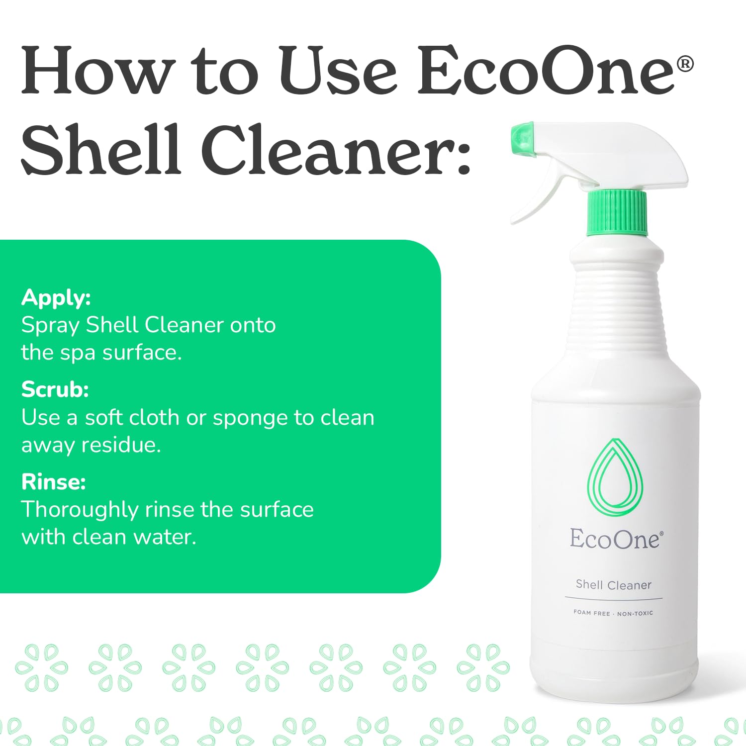 ecoone cleaner sprayed on acrylic shell showing gentle cleaning action and finish preservation