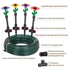 Eden daisy sprinkler head close-up showing adjustable nozzles for precise spray