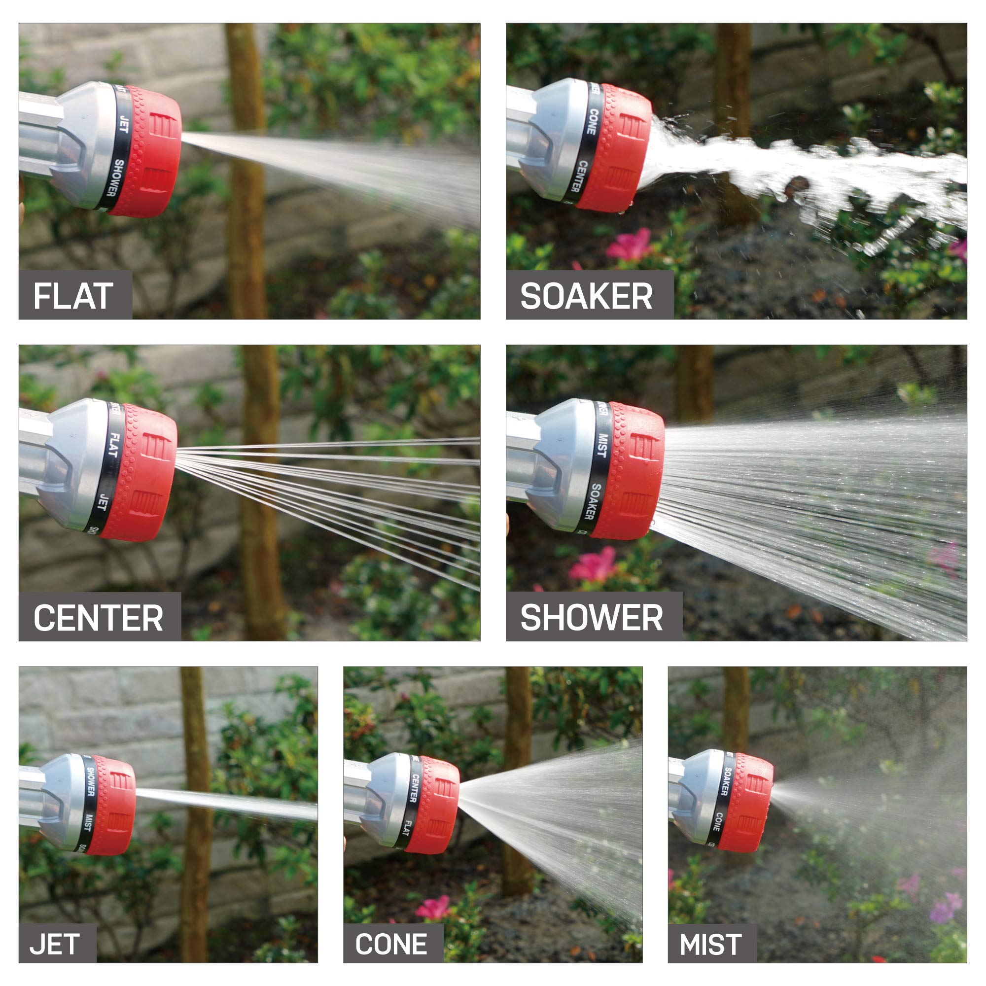 Eden nozzle thumb control close-up illustrating easy pattern and flow adjustment
