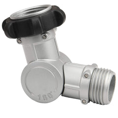 Eden metal swivel connector front view showing durable finish and secure connection benefit