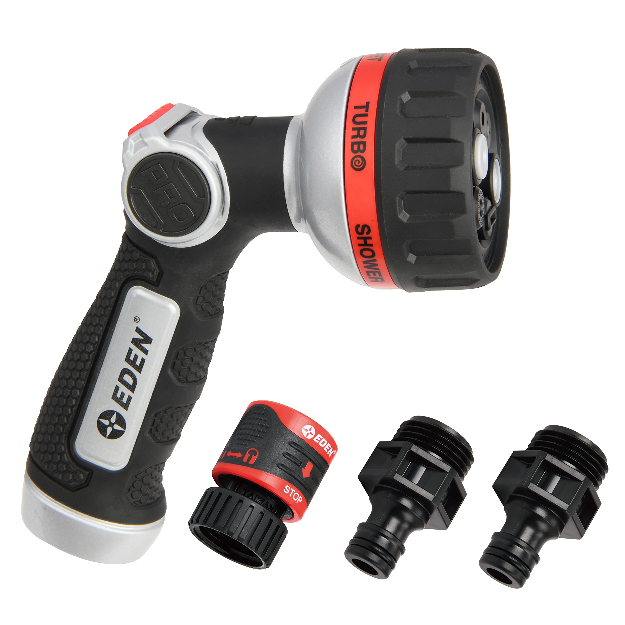 Eden nozzle front view showing pattern face and durable design benefit