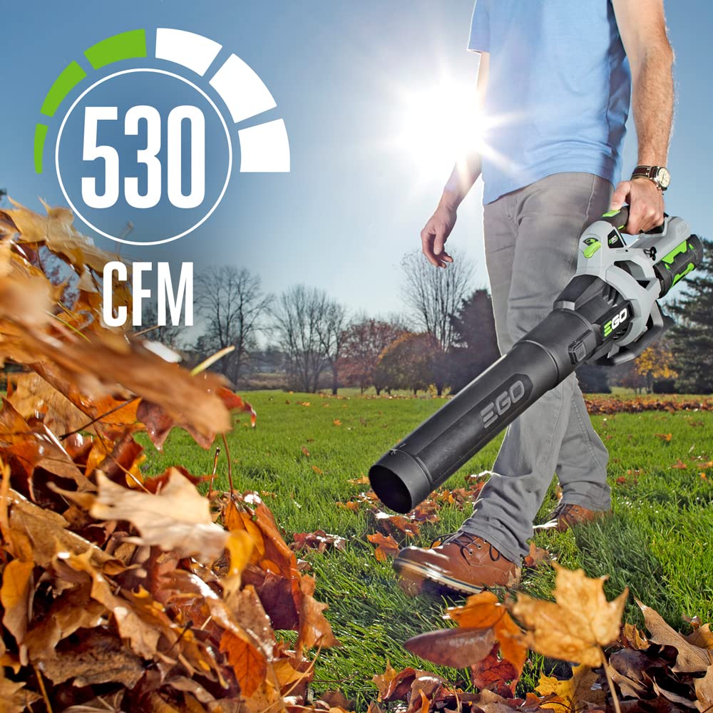 EGO Power+ LB5302 with battery installed illustrating quick-swap runtime convenience