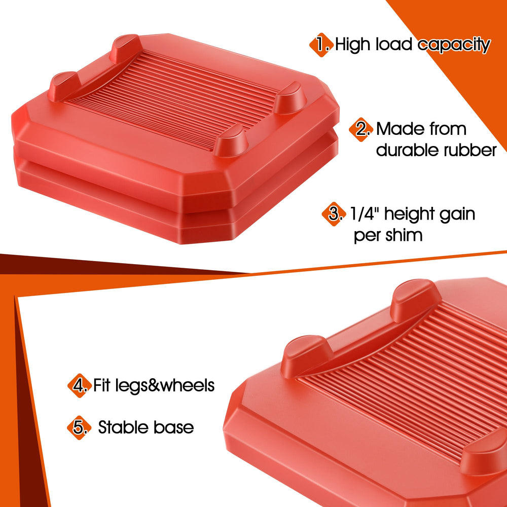 ElectricWise shims beside ruler showing 1/4 inch increment height benefit