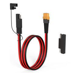 ELFCULB front view of XT60 to SAE cable showing durable connectors and reliable connection