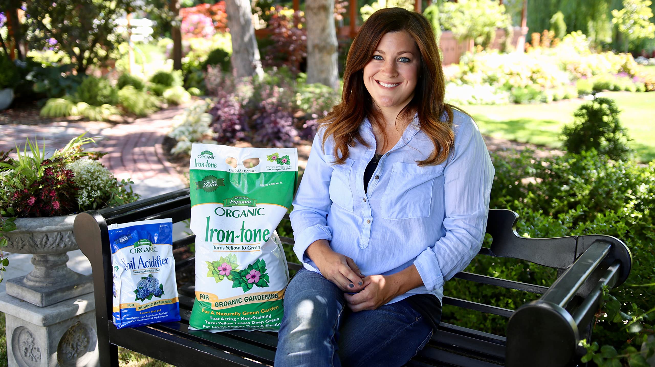 Espoma Iron-Tone label showing organic certification and ingredient clarity benefit