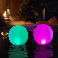 Esuper front view of inflated 14-inch globe showing branding and shape for clear product identification and appeal