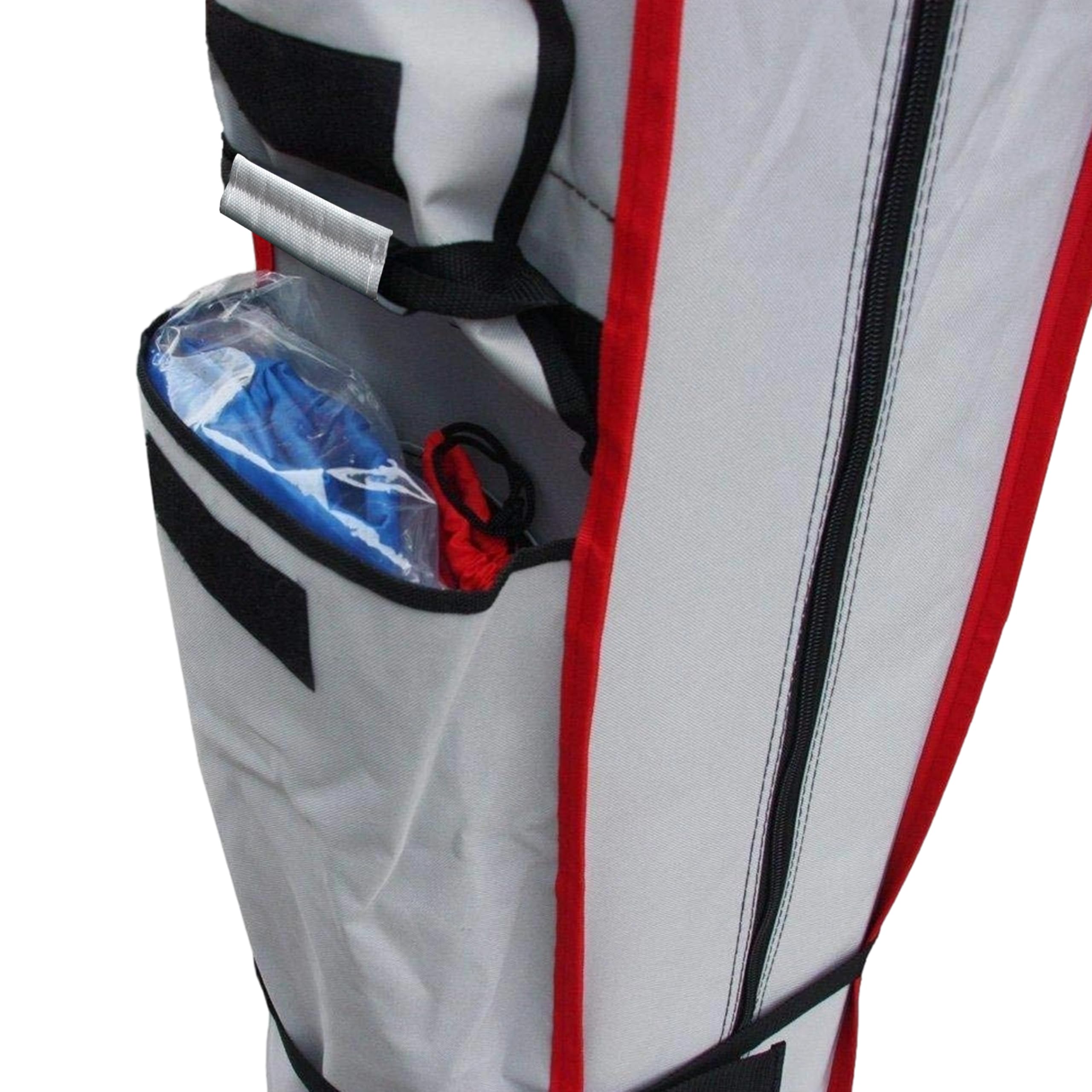 Eurmax bag beside canopy parts showing compact fit and space savings