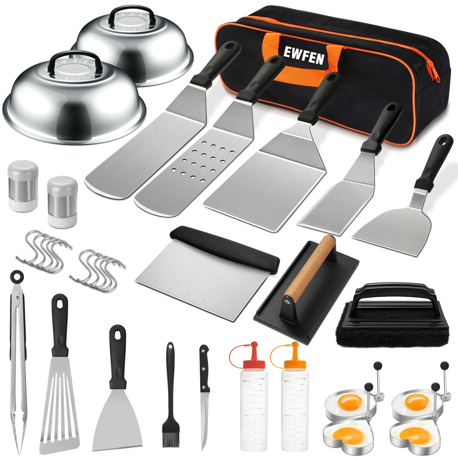 EWFEN griddle kit front packaging showing full 35-piece set and benefits