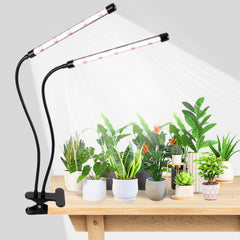 EWPJDK front view of clip-on grow light showing full lamp face and benefits