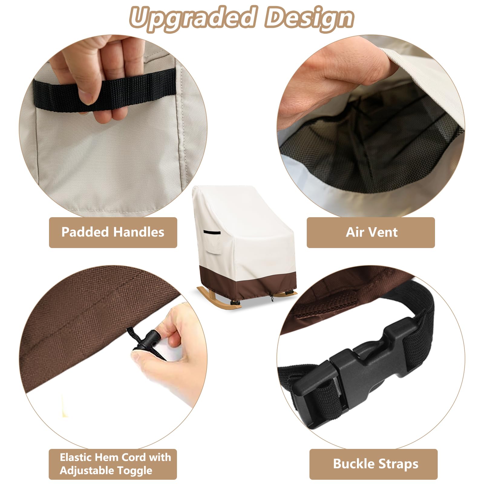 Exokugo adjustable hem cord and buckle straps securing cover tightly