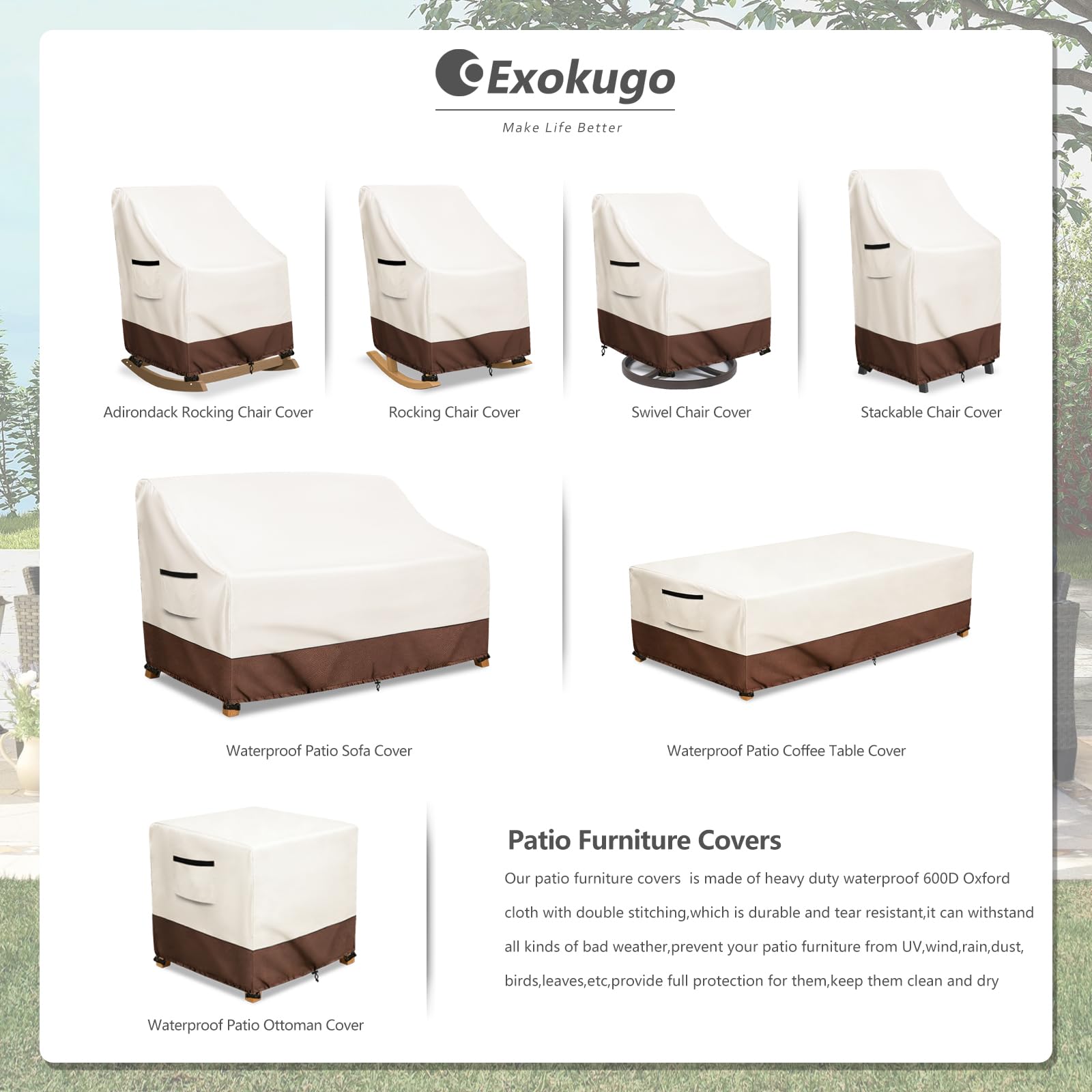 Exokugo padded handle for easy removal and faster cover placement