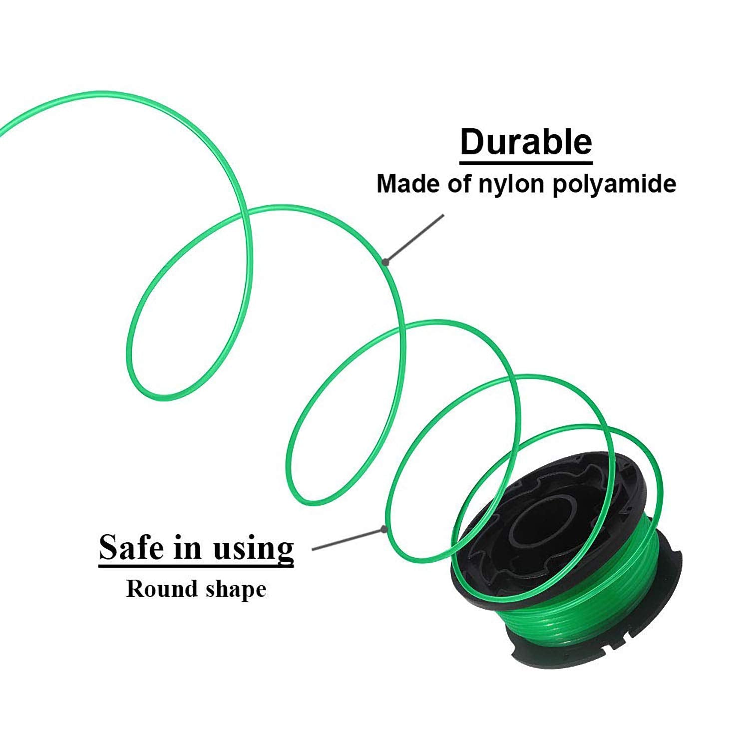 Eyoloty spool installed in trimmer head demonstrating easy tool-free swap