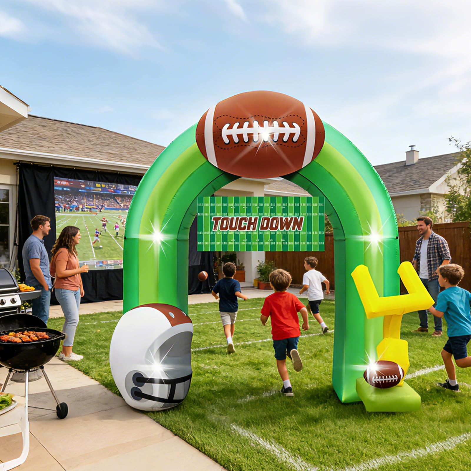 Eyourlife detailed shot of inflatable goal post emphasizing structure