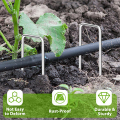 FAAYUCK staple driven securing weed barrier fabric, keeps fabric flat
