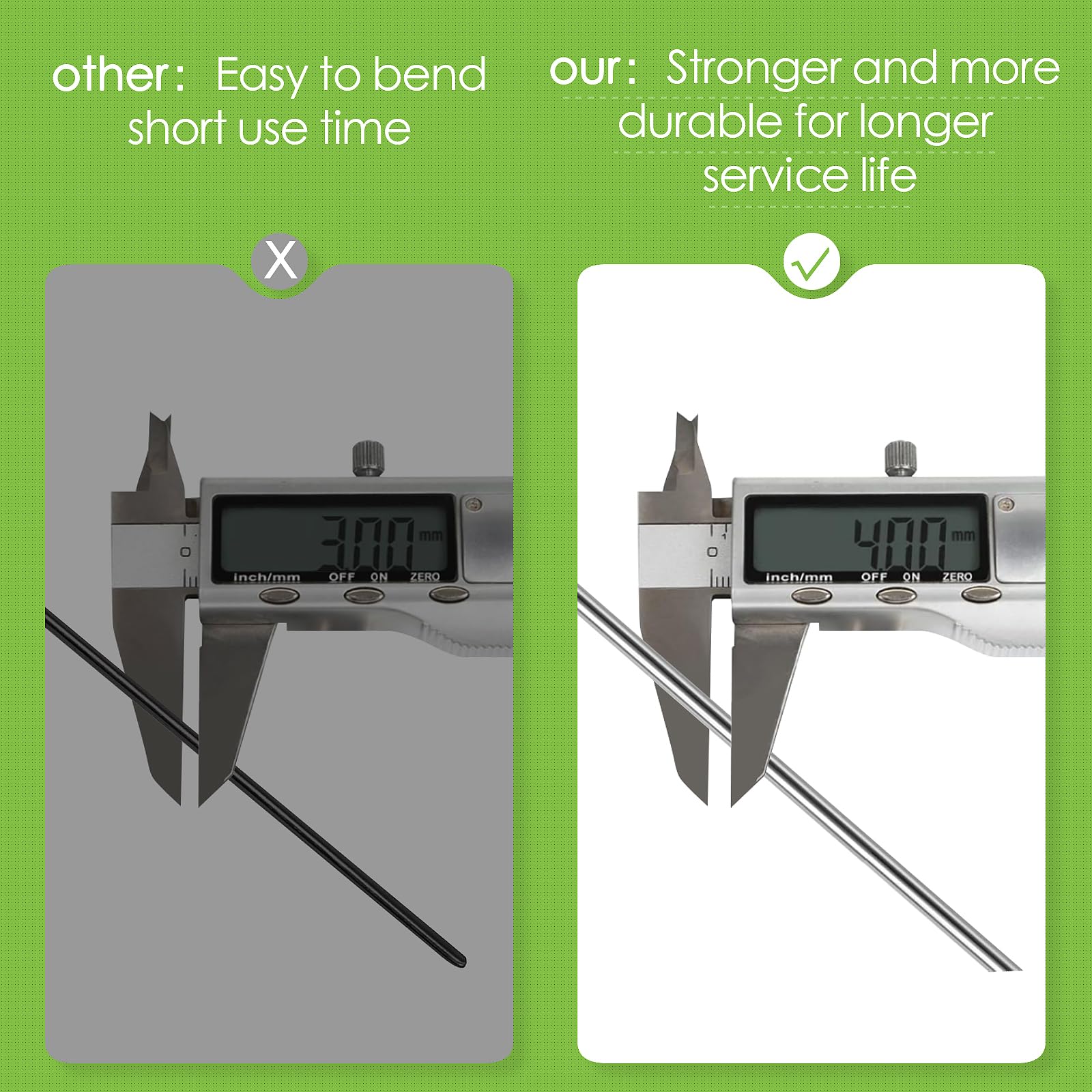 FAAYUCK staple beside ruler showing 8-inch length and scale