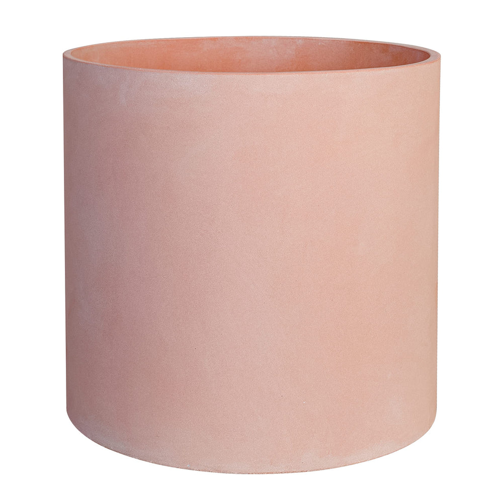 FaithLand front view terracotta planter showing modern cylinder and stable base
