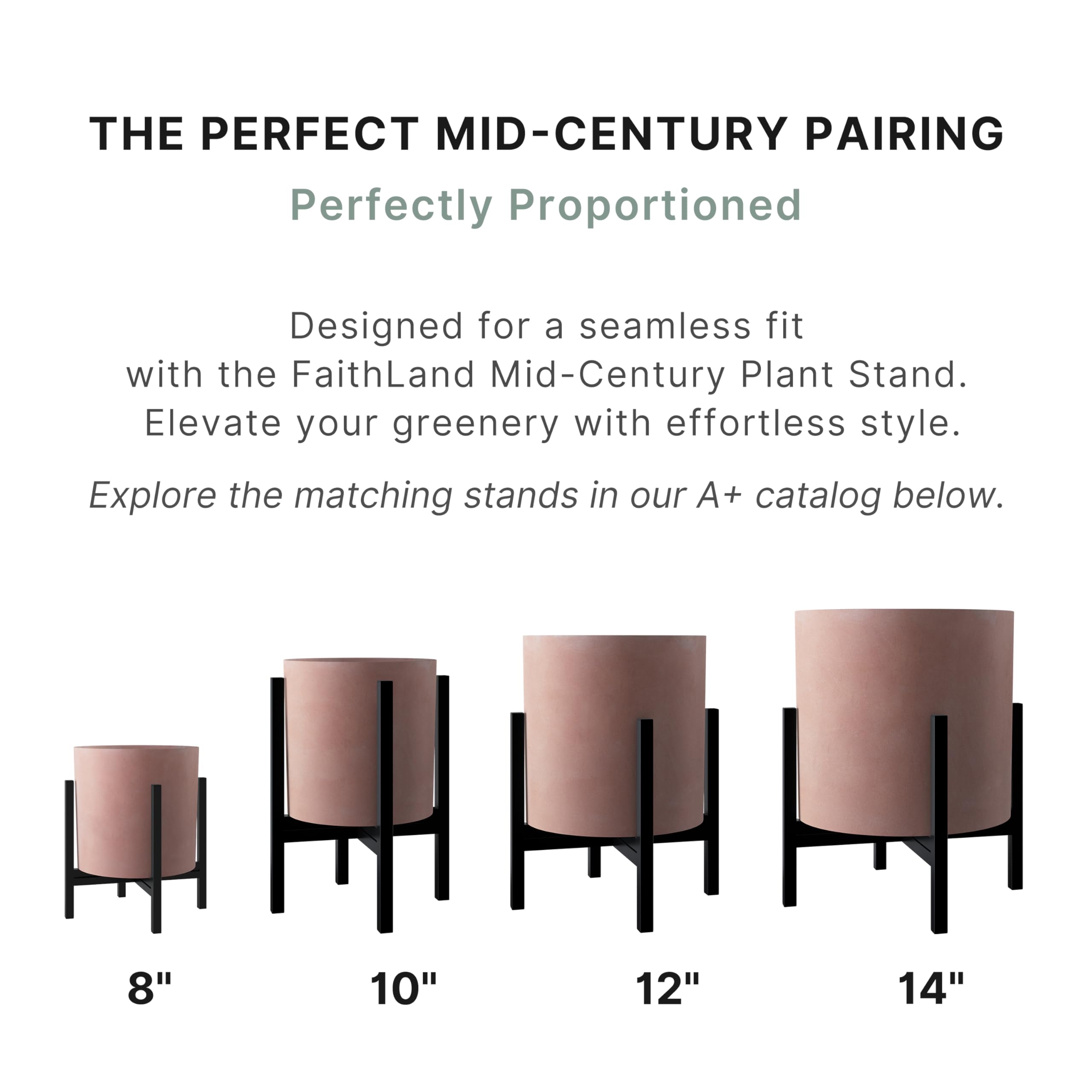 FaithLand planter planted in living room to show decor impact and scale