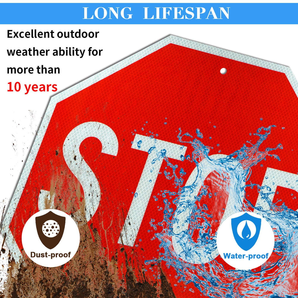 Faittoo stop sign mounted on pole for quick and secure installation