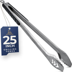 Falkridge front view of full 25-inch tongs showing length and balance benefit