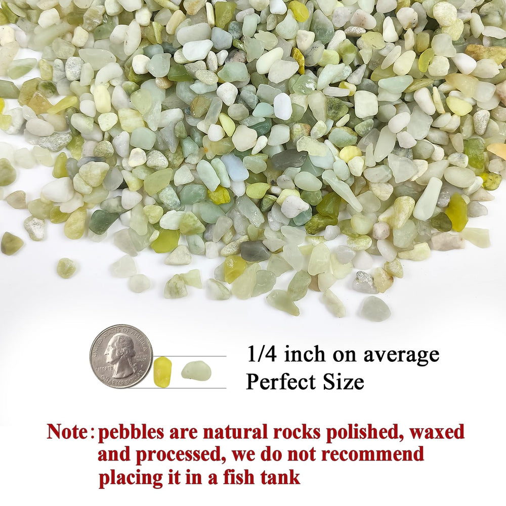 FANTIAN close-up of polished 1/4-inch jade pebble texture highlighting durable sheen