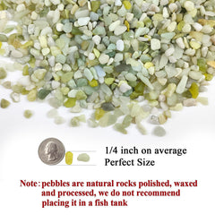 FANTIAN close-up of polished 1/4-inch jade pebble texture highlighting durable sheen