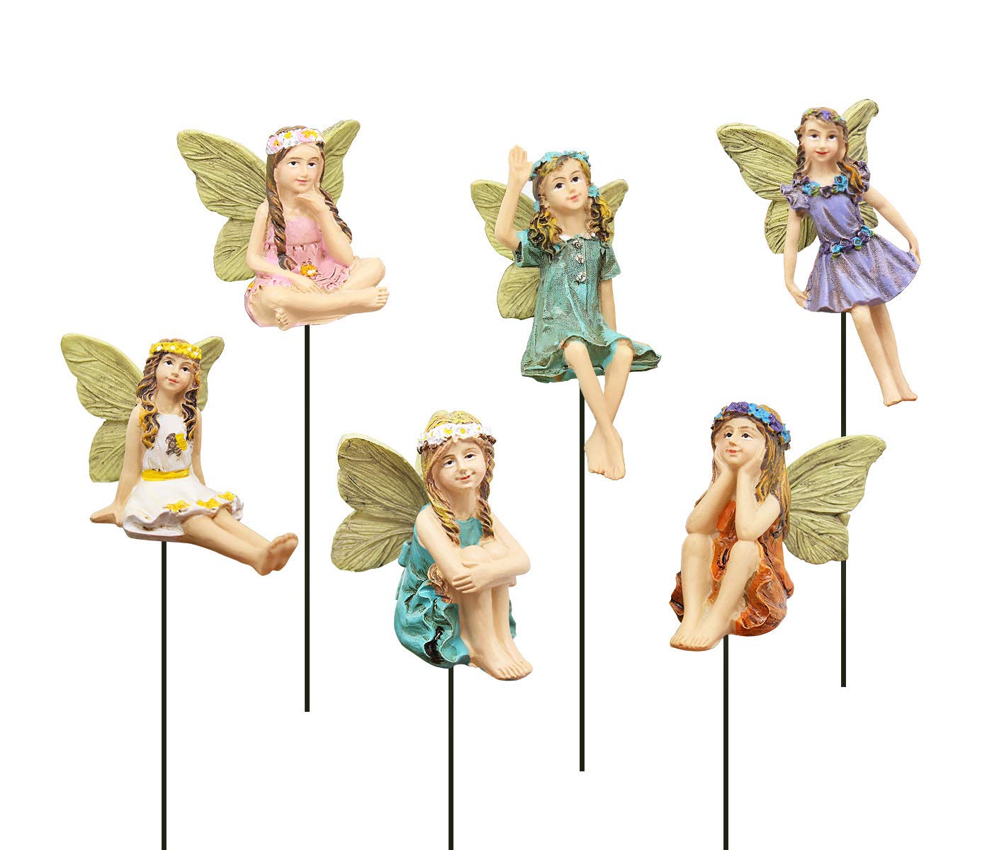 FANWNKI front view of six fairies showing set arrangement and charm
