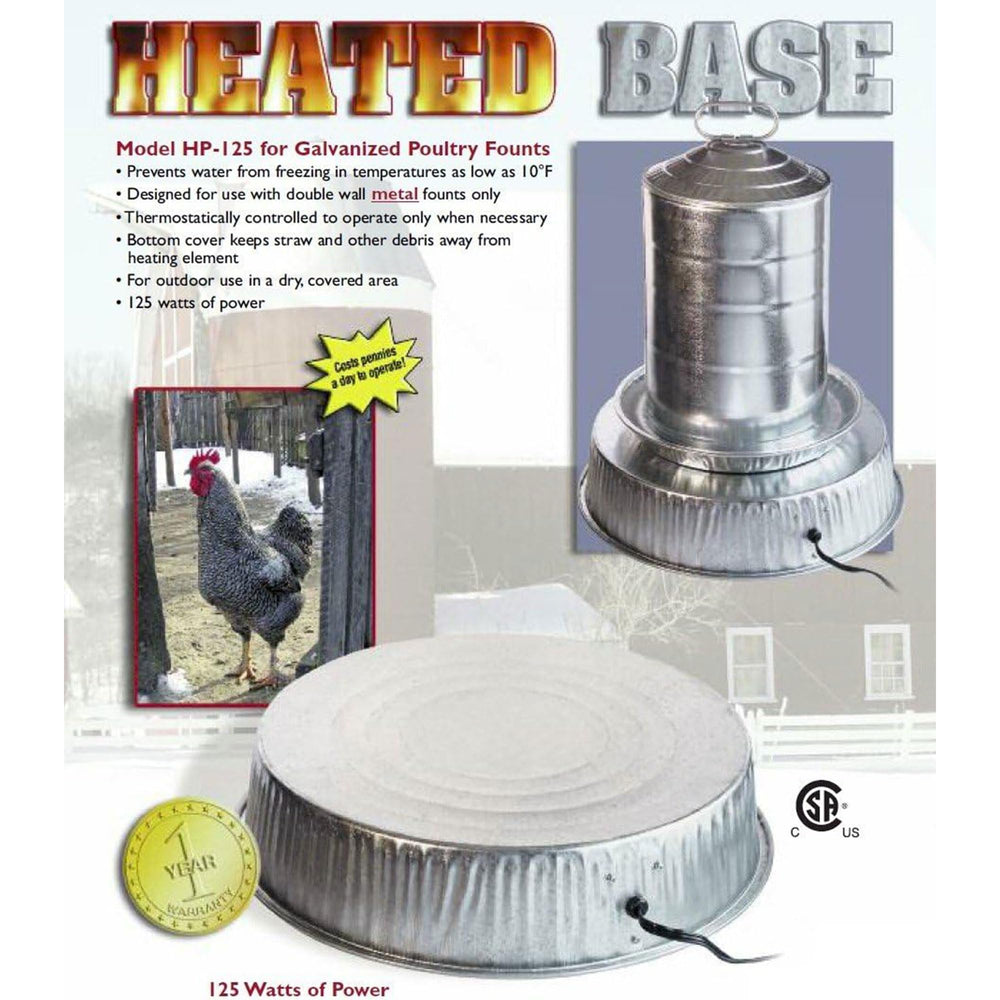 Farm Innovators HP-125 metal fount top in use demonstrating steady water availability