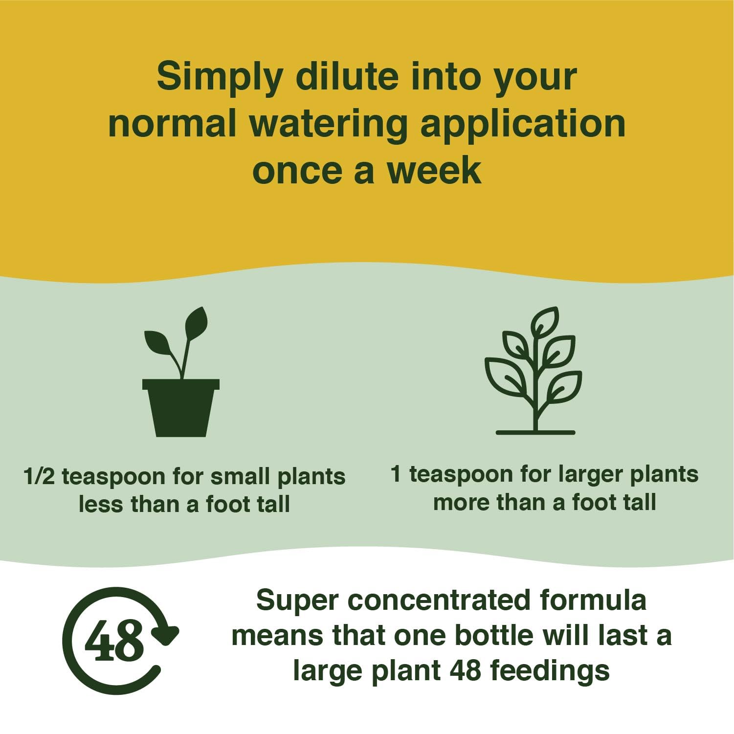 Farmer's Secret dilution step showing measured teaspoon and water