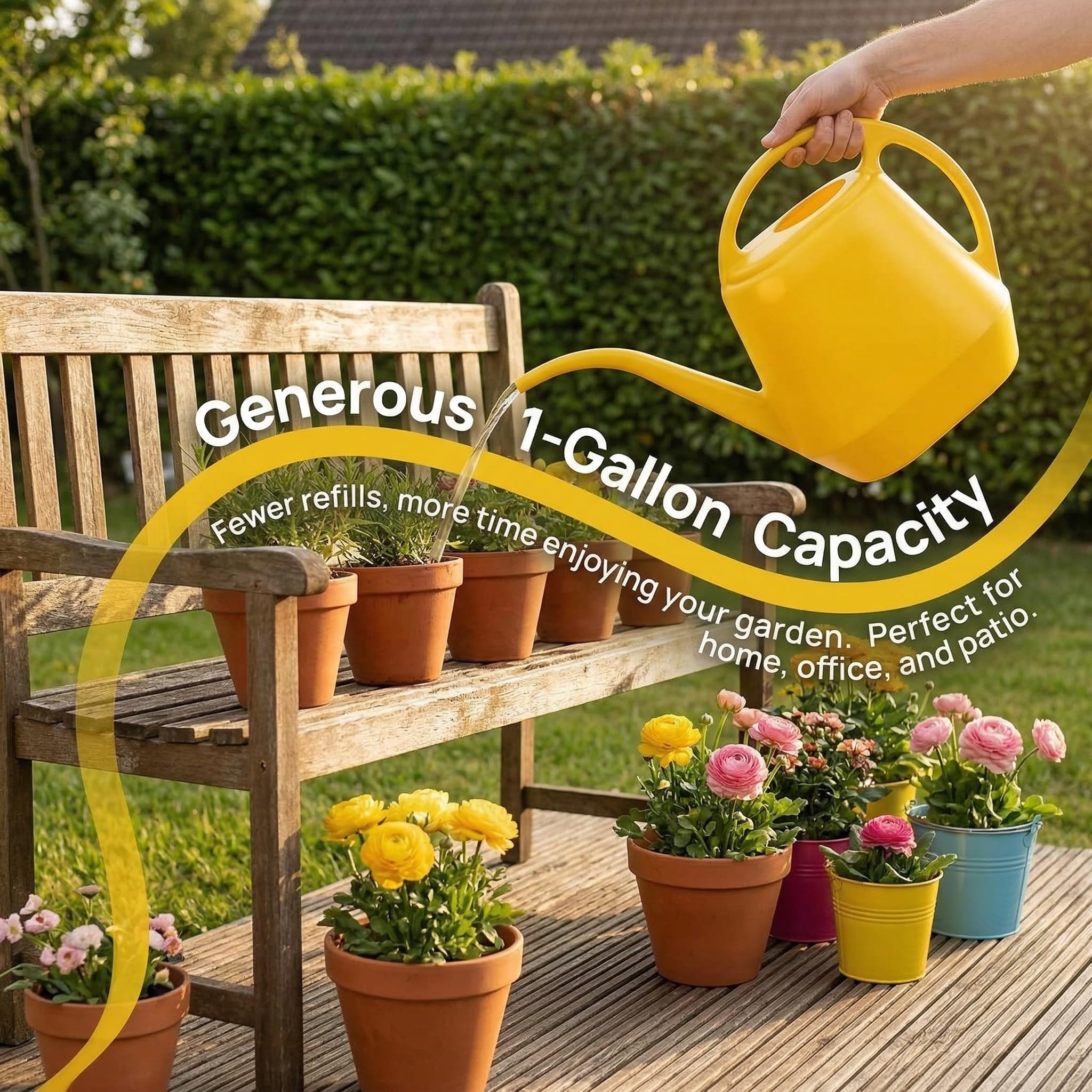 Fasmov placed on a garden bench in a sunny setting showing practical everyday use benefit