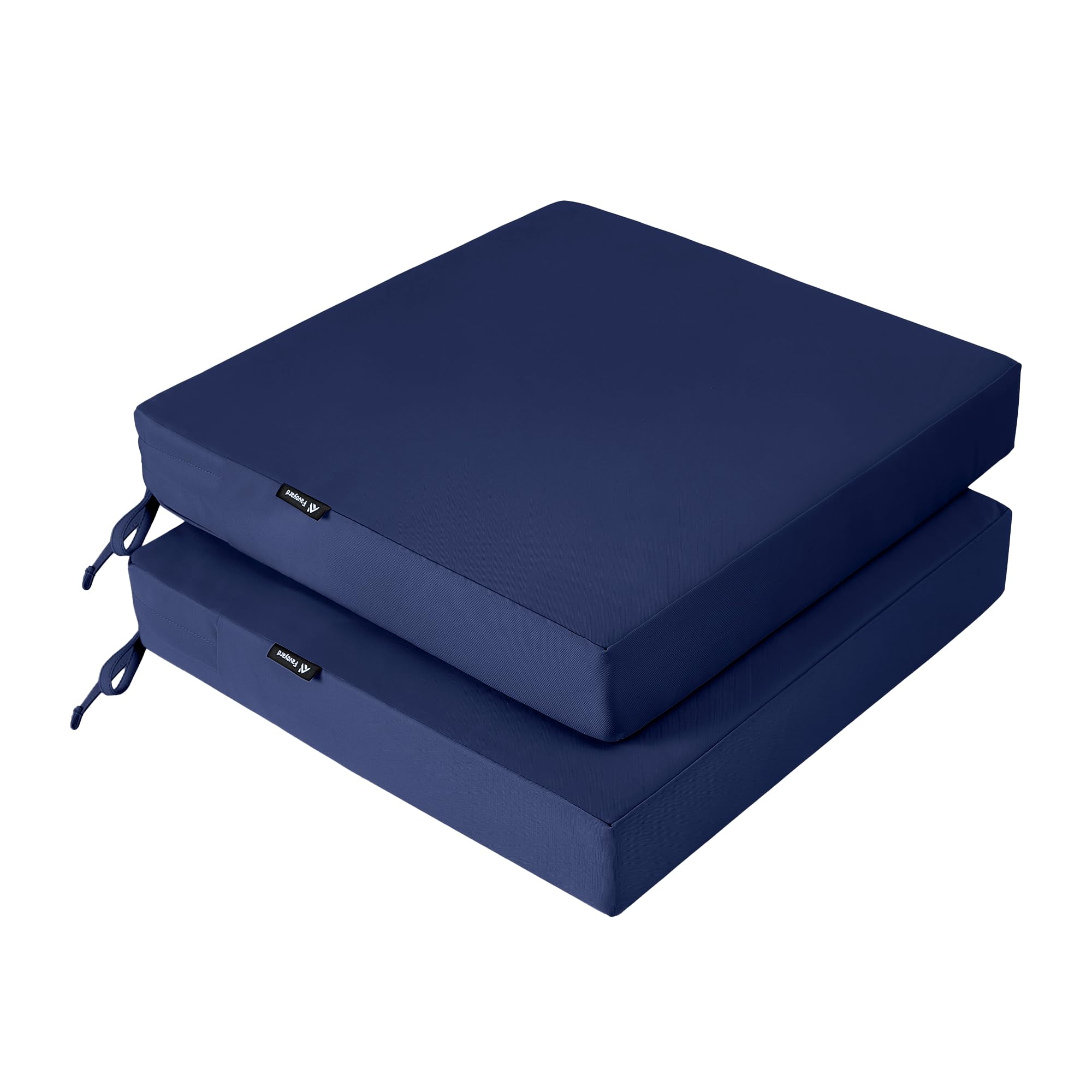 Favoyard front view of cushion showing clean waterproof finish and inviting comfort