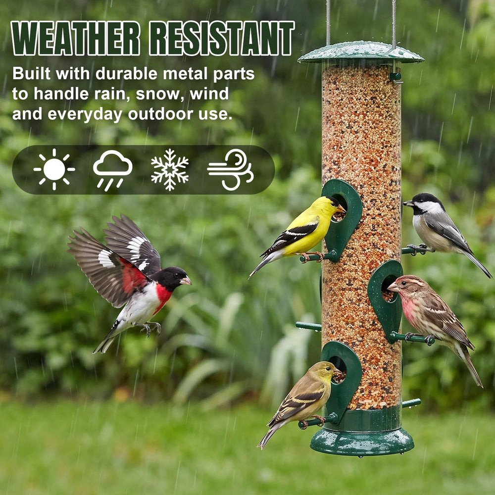 FEED GARDEN clear polycarbonate tube showing visible seed level for easy monitoring