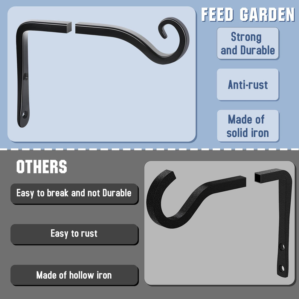 FEED GARDEN hanger supporting a potted plant showing space-saving display benefit