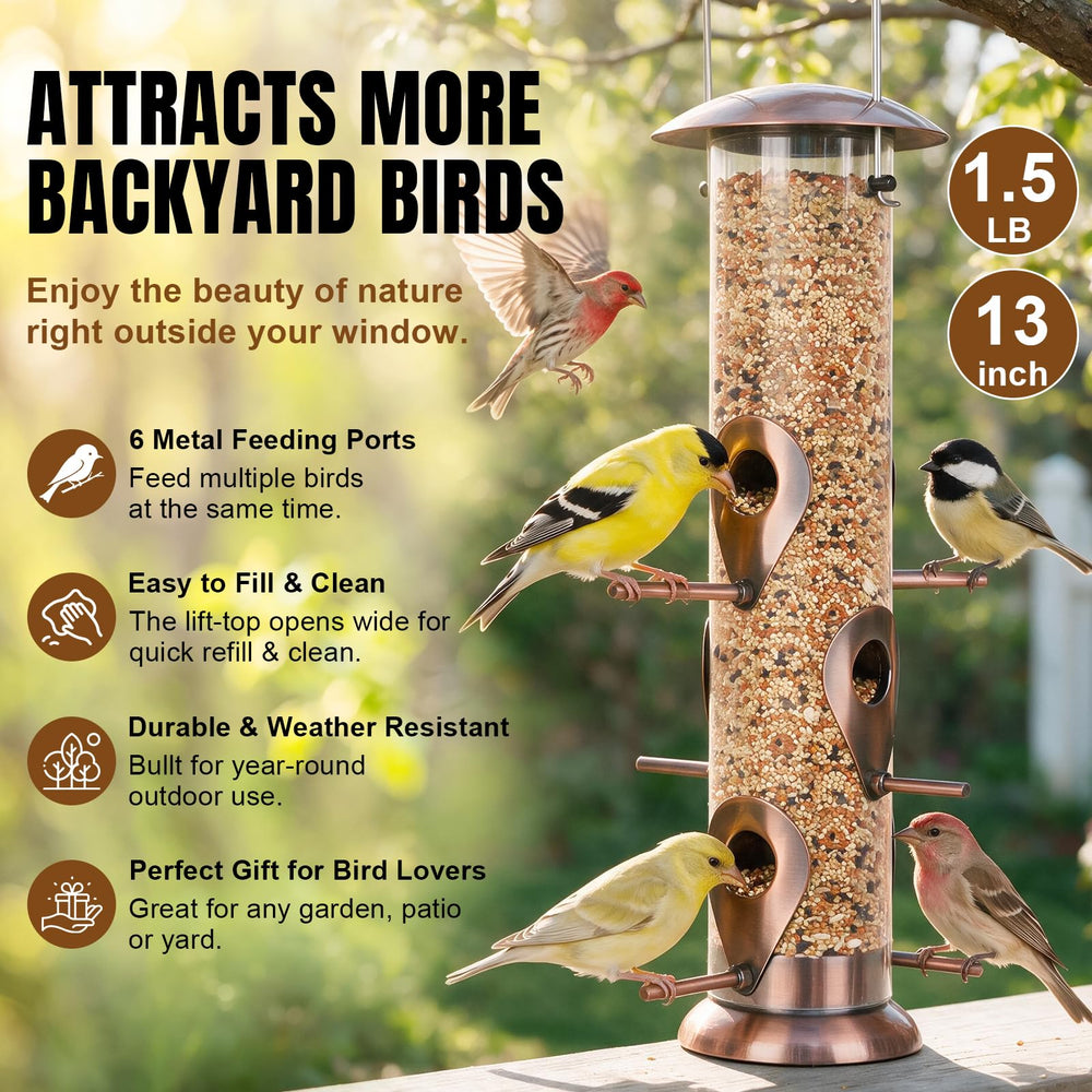 FEED GARDEN open metal lid with wide opening for fast, spill-free refills