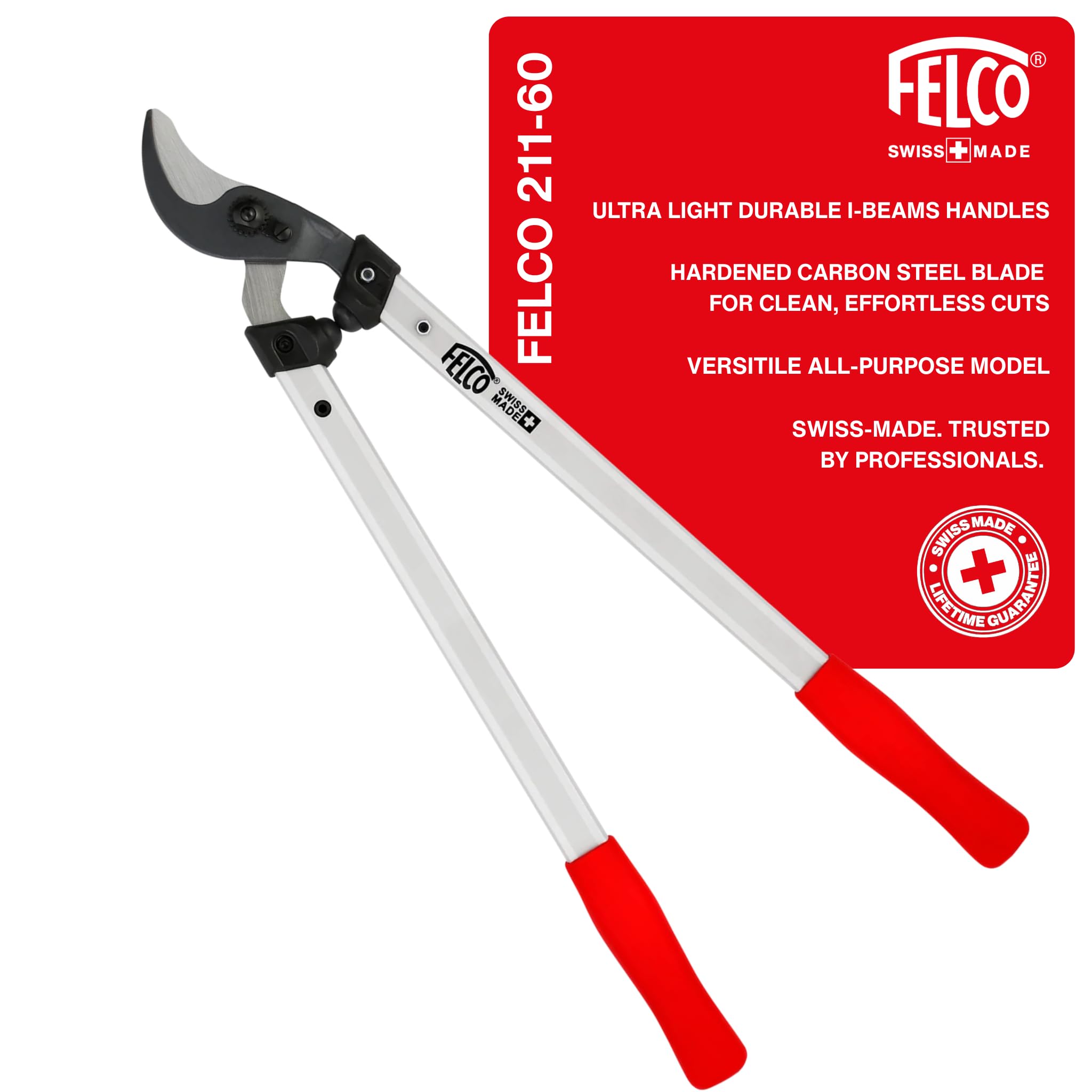 FELCO F211-60 front view showing full lopper and handles for comfortable reach