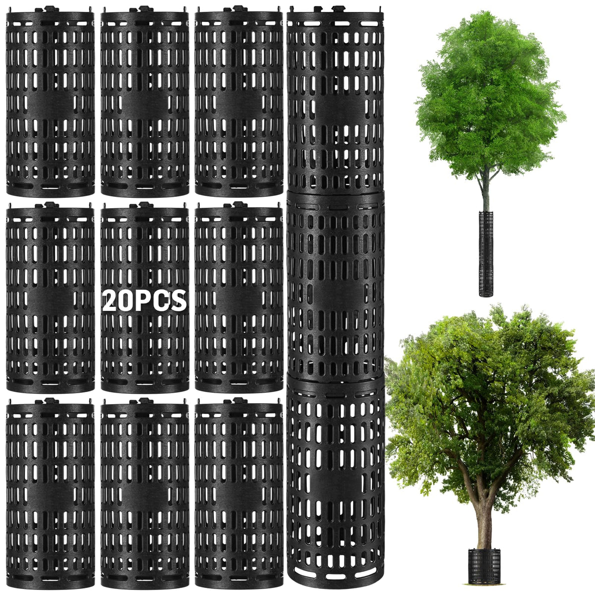 FELISTORY front packaging showing 20 tree protectors and accessories for easy planting