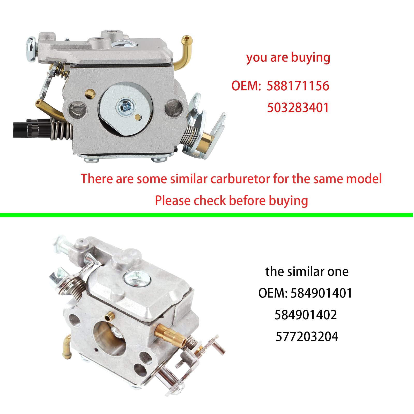 Ferilter carburetor side connection detail showing fuel and throttle linkage clarity