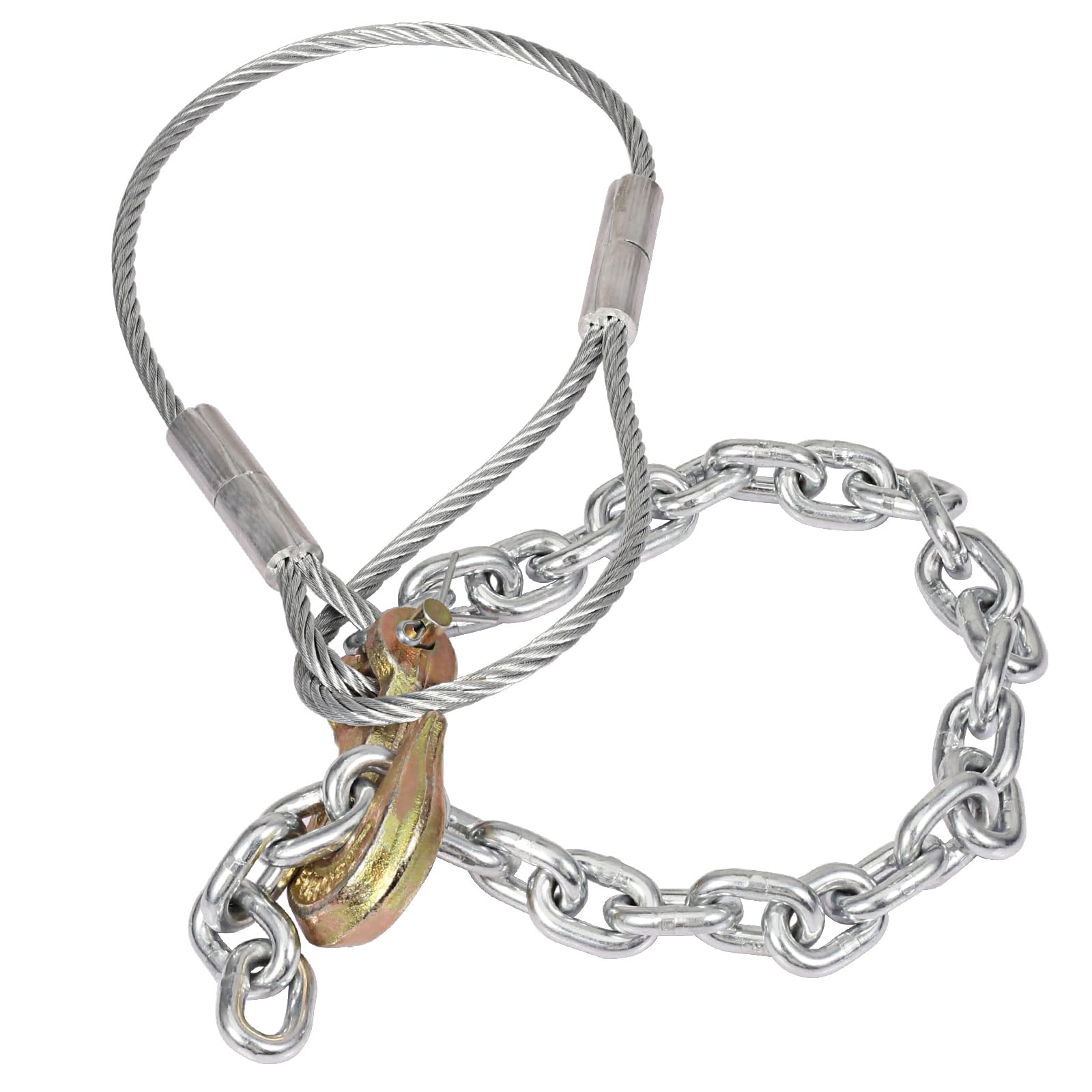 Feroca front view of post remover kit showing cable chain and hooks for fast pulling