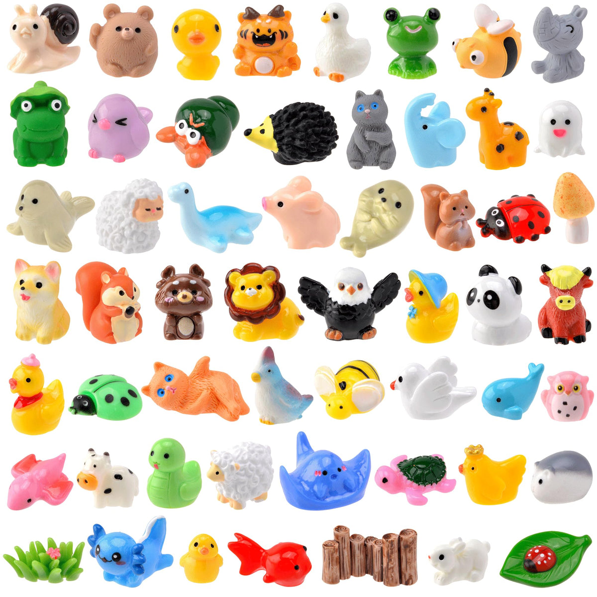 FEXIA front packaging showing 55 mini animal figurines and variety benefit