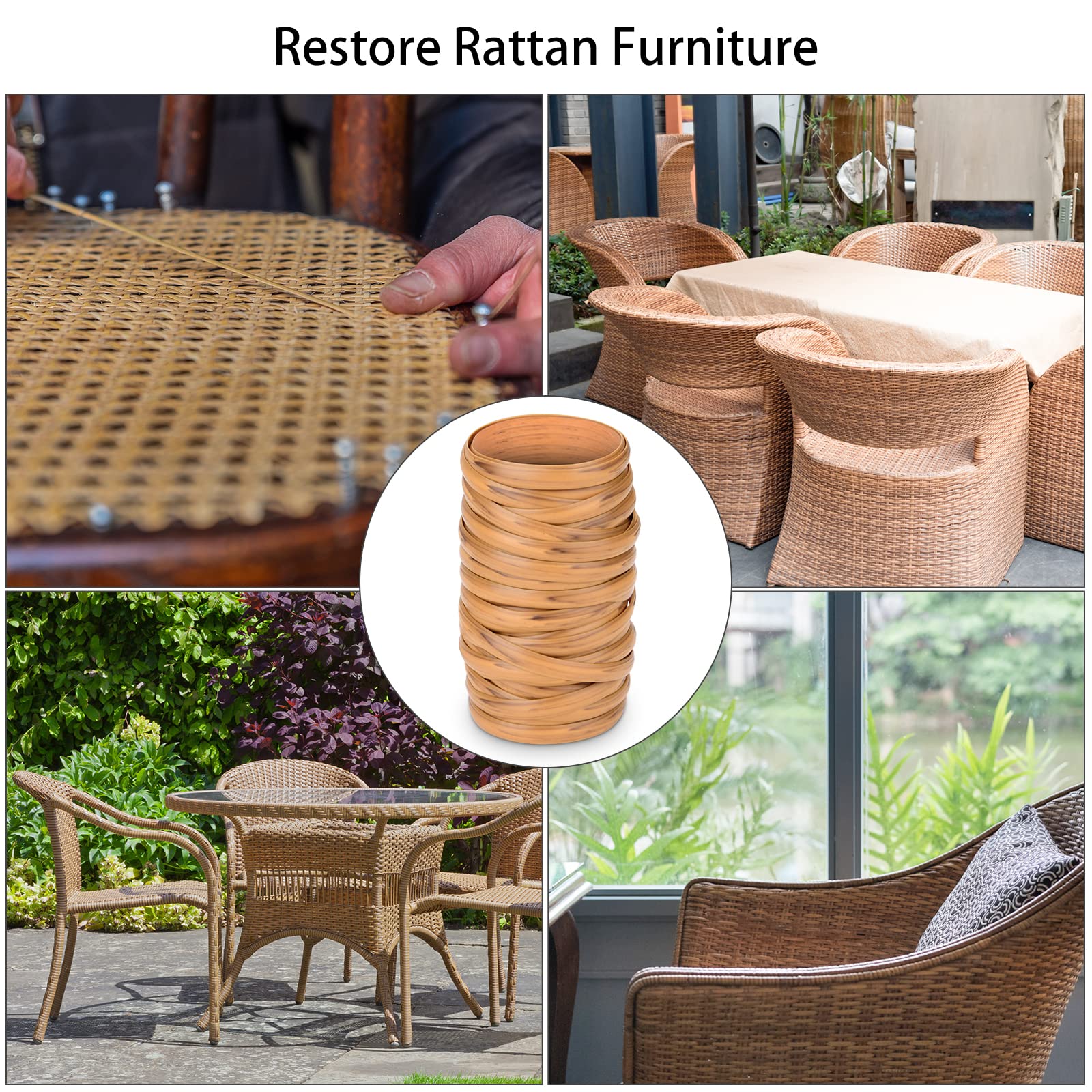 Feyart rattan next to yardstick showing 40m length for extensive coverage
