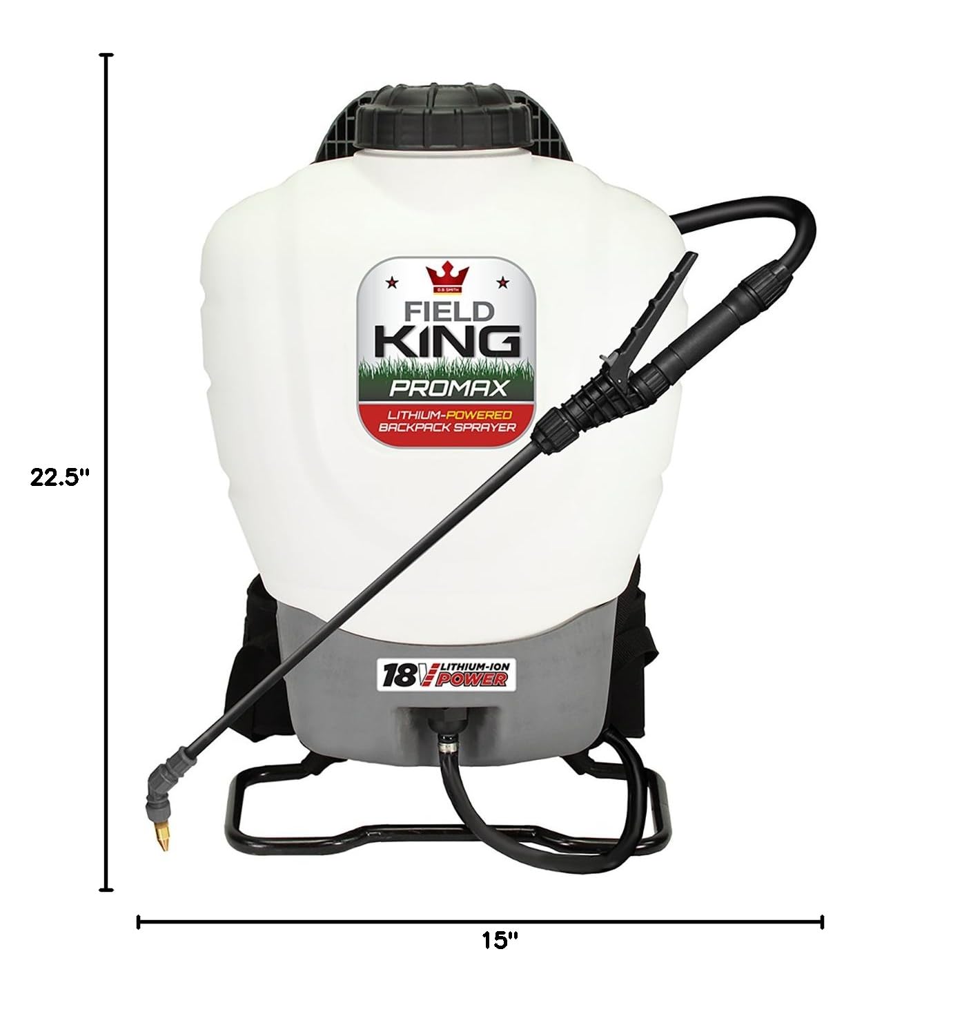 Field King next to a one-gallon bottle for scale, clear size and capacity benefit
