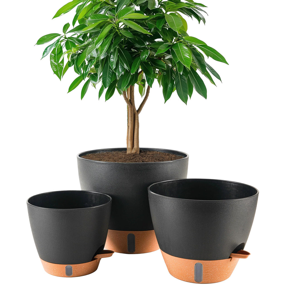 Fielda front view 12 inch planter showing sleek profile and space-saving design