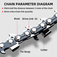 Fifchall chain installed on a 14-inch bar showing correct fit and tension