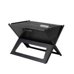 Fire Sense front open grill showing full cooking surface and easy setup benefit