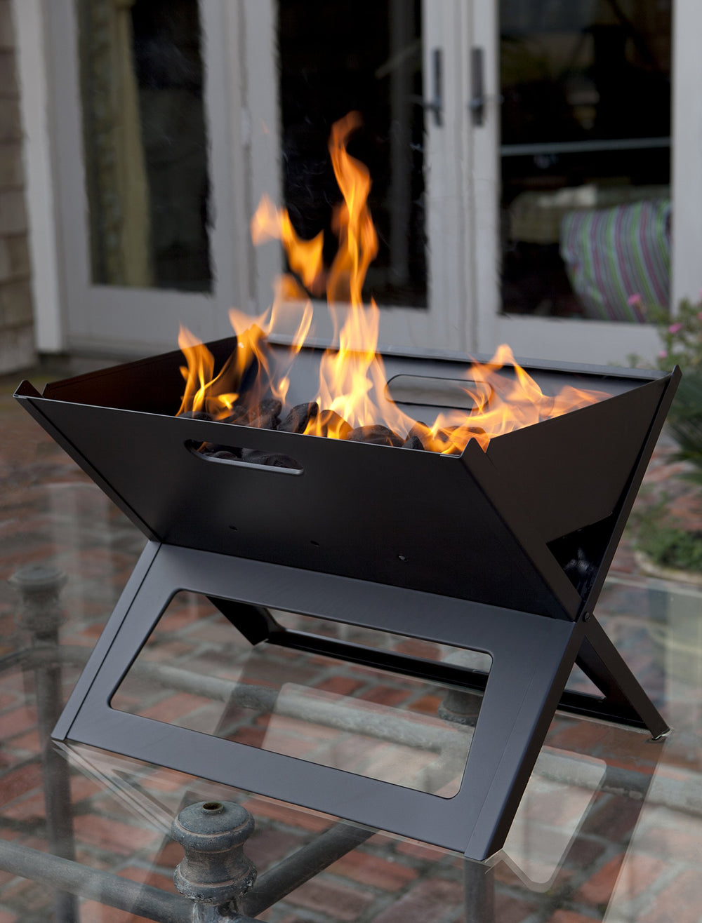 Fire Sense side assembled view showing 13-inch height for tabletop cooking convenience